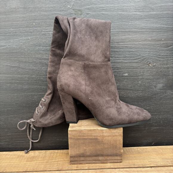 Vince Camuto Boot Madolee Over the Knee Taupe Grey Suede Side Zip US 7.5 M NWOT - Picture 10 of 16